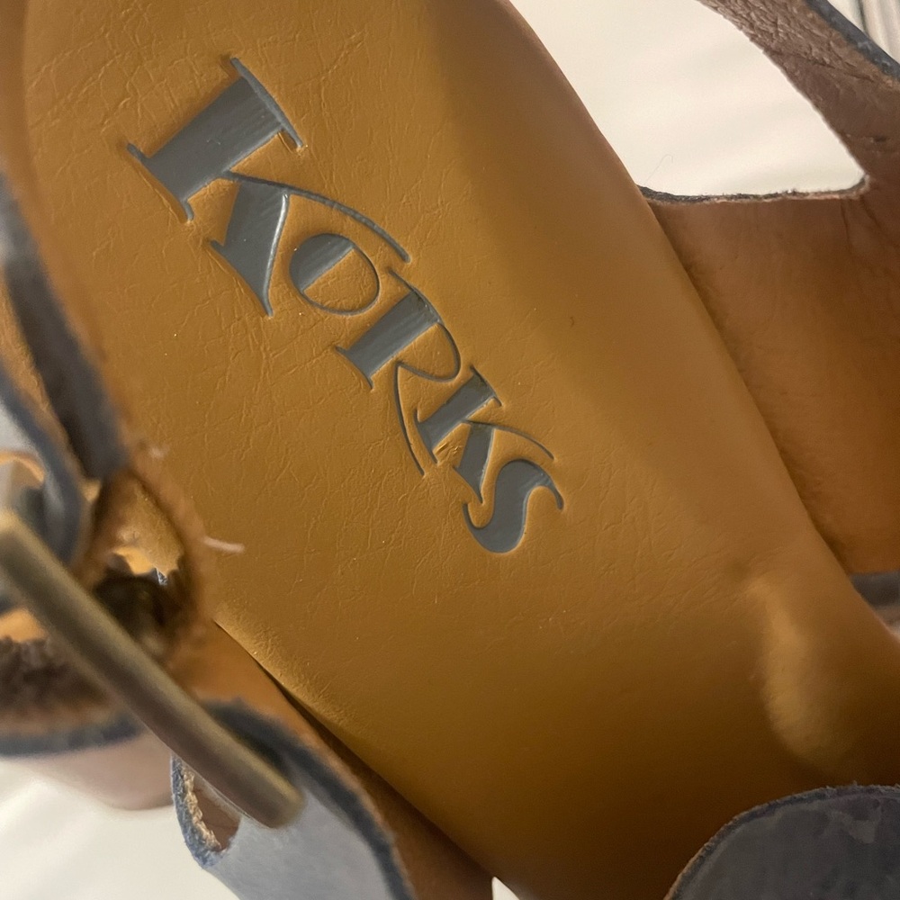 Kork-Ease Women's Blue Leather Sandals